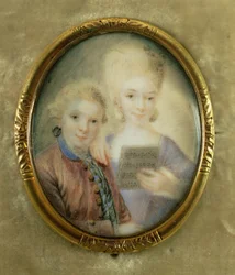 Wolfgang Amadeus Mozart (1756-91) y su hermana Maria-Anna, llamada 